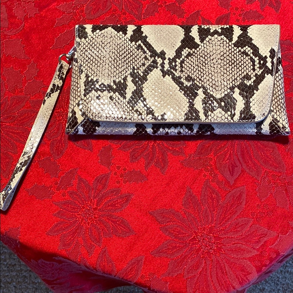 Snakeskin Clutch with Wristlet